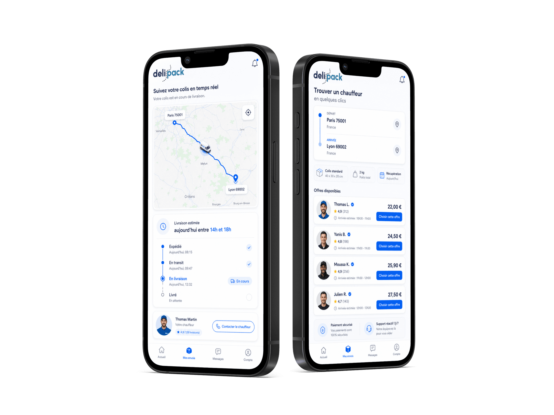Delipack App Interface