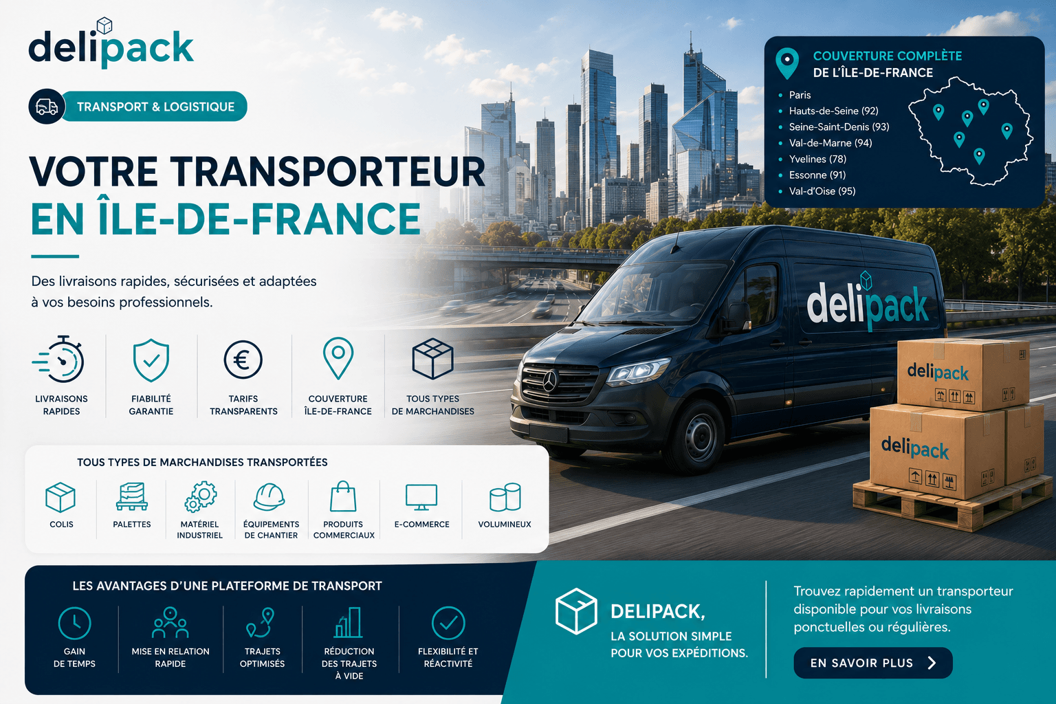Transporteur en Île-de-France : une solution efficace pour vos livraisons professionnelles